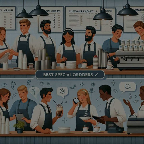 Quelles sont les meilleures pratiques pour la gestion des commandes spéciales et des demandes des clients dans un café ?